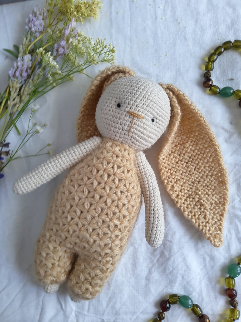 Bunny Rabbit rabbit made of natural mohair yarn Eco wool soft Etsy