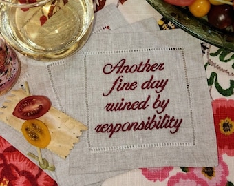 Cocktailservietten: Personalisierte Lustige Sprüche, Geschenk verpackt