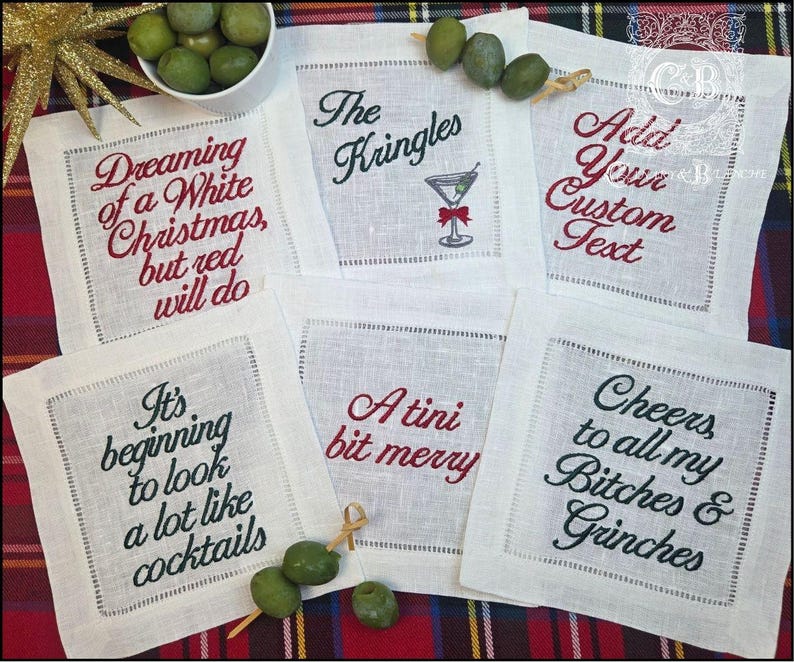 CanaryAndBlanche Linen Cocktail Napkins - Thumbnail 2