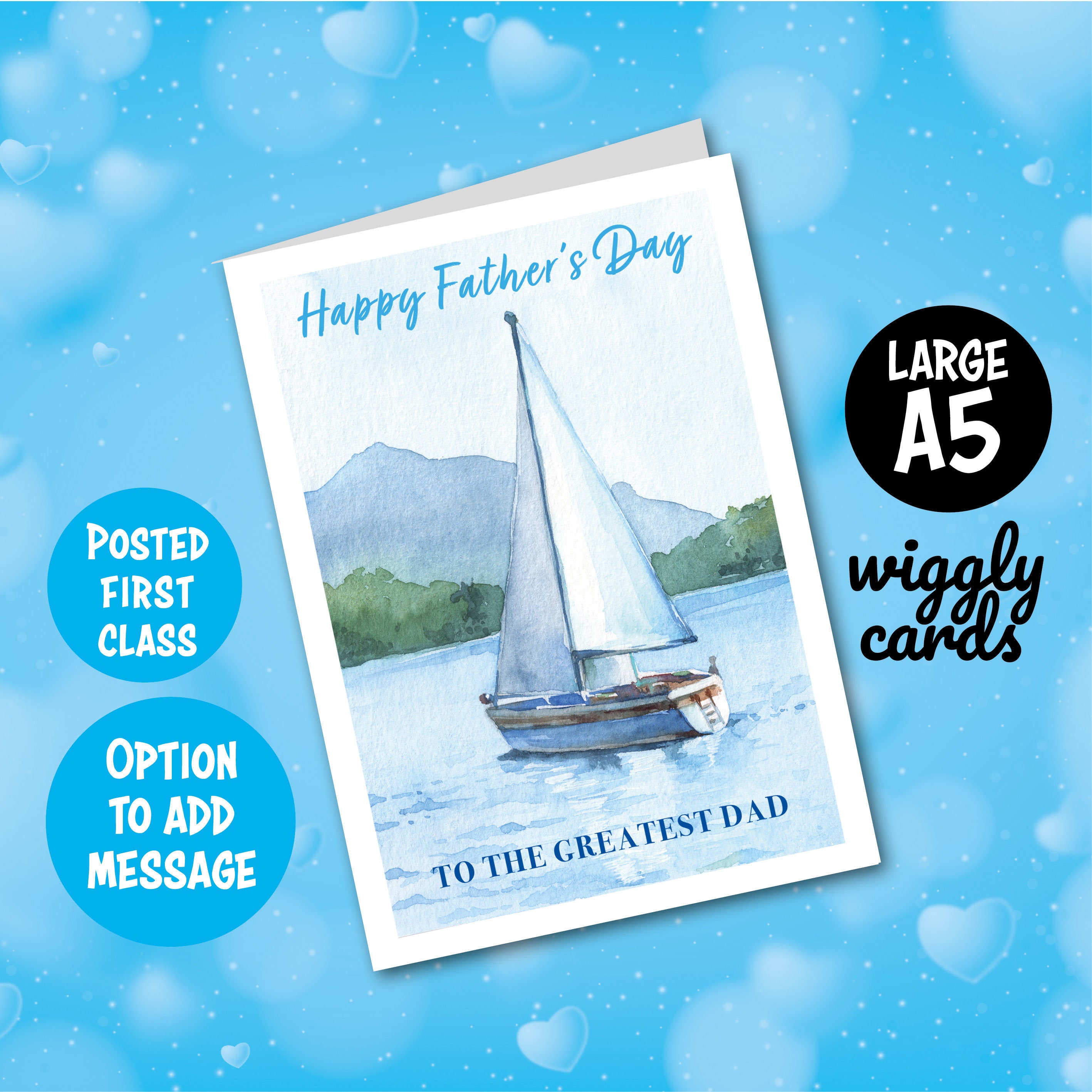 Nautical Sailing Father's Day card Happy Father's Etsy