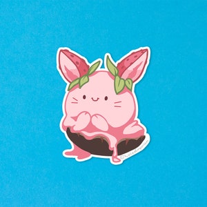 Kawaii Strawberry Bunny Ice Cream Vinyl Sticker | Cute Sticker