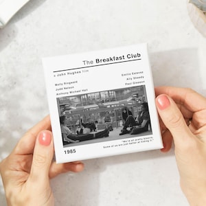 The Breakfast Club Movie Film Ceramic Coaster | Cool Coasters and Gifts for Him | Birthday, Barware Gifts for Home Office Decor