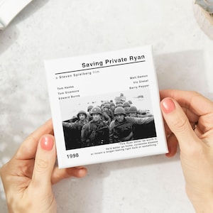 Saving Private Ryan Movie Film Ceramic Coaster | Birthday Gift for Him and Fathers Day | Home Cinema Accessories | Gift for Dads
