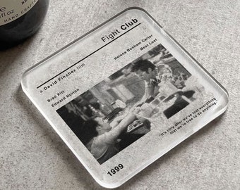 Fight Club Movie Film Coaster | Drinks Coaster | Gift for Him | Birthday | Drinks | Coffee Table | Office | Brad Pitt | Cool Barware