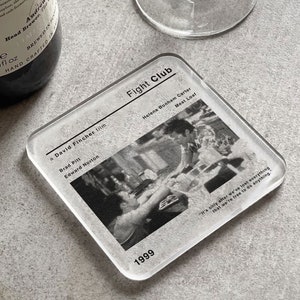 Fight Club Movie Film Coaster | Drinks Coaster | Gift for Him | Birthday | Drinks | Coffee Table | Office | Brad Pitt | Cool Barware