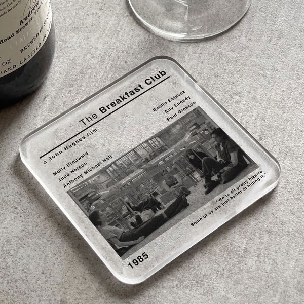 The Breakfast Club Movie Film Coaster | Cool Coasters | Gift for Him | Birthday | Barware Gifts | Home Office Decor | Movie Gifts