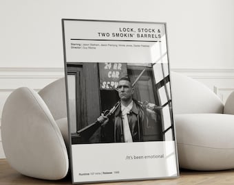 Lock, Stock and Two Smoking Barrels Movie Poster Art Print | Film & Movie Gifts | british Gangster Movie | Gifts for Dads
