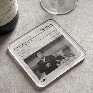 Scarface Movie Film Coaster | Beer Coasters | Gift for Him | Cool Drinks Coasters | Coffee Table | Al Pacino | Birthday Gifts | Movie Lovers