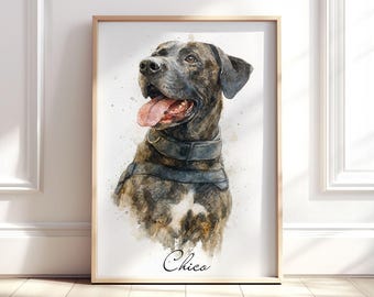 Personalised Watercolour Dog, Pet Portrait Art Print | Painting of your Dog & Pet | Memorial and Pet Loss | Custom Horse Print