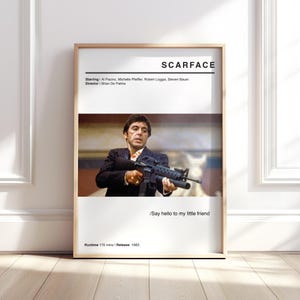 Scarface (1983) Modern Style Movie Poster | Classic Movie Art Print | Film & Movie Night | Cinema Poster Digital Download in UK and US Sizes