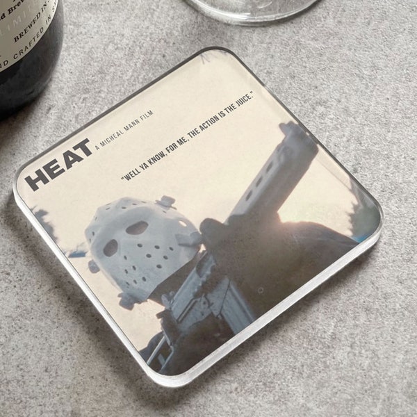 Heat Inspired Movie Film Coaster | Acrylic Coaster | Gift for Him | Birthday | Home Theatre | Cinema Decor | Movie Scenes | Movie Gifts