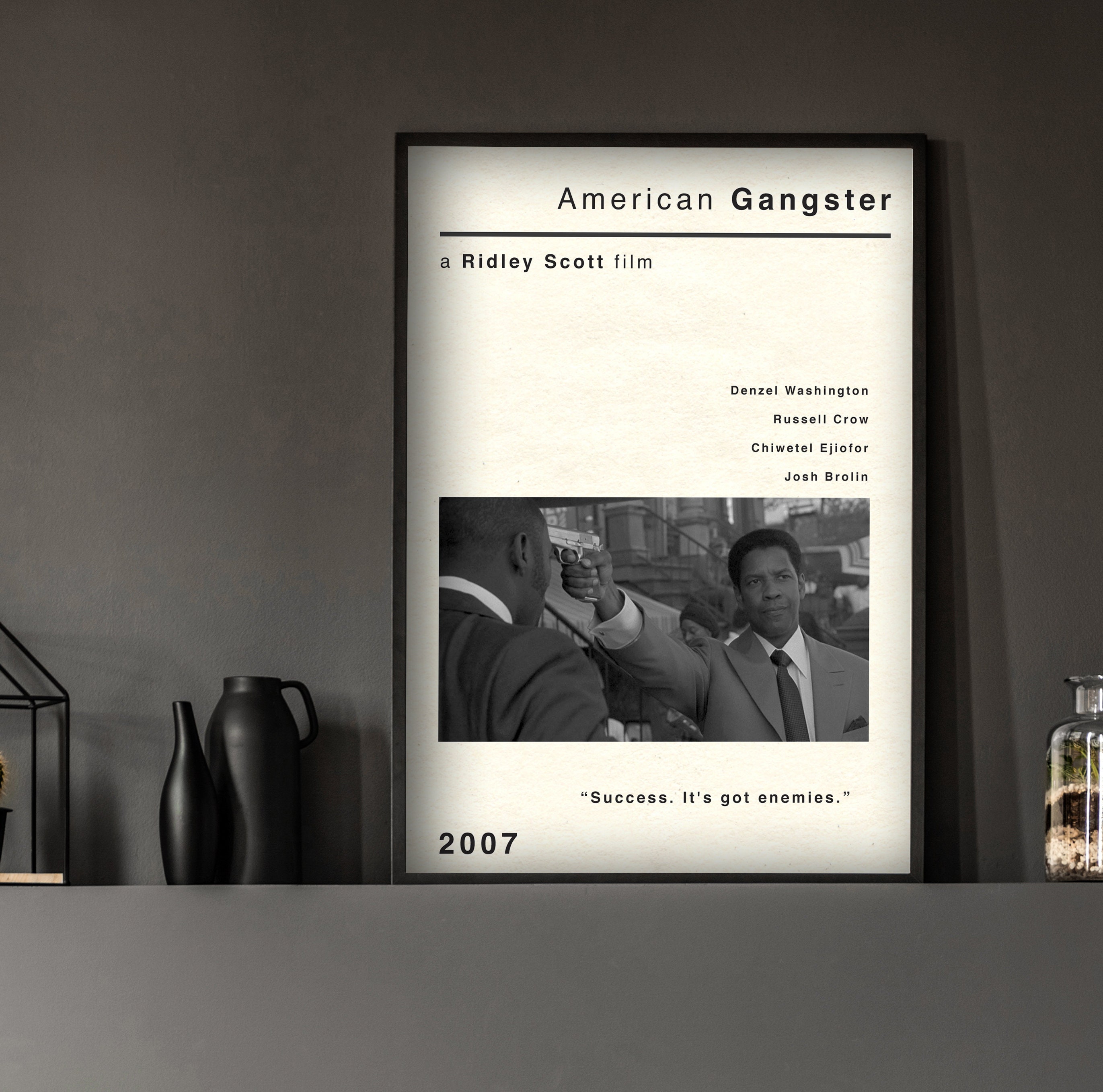 Original Vintage Style American Gangster Movie Poster Film | Etsy
