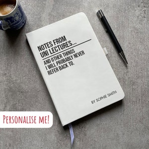 Funny Personalised Notepad For Uni Students | Joke Gift | Notebook Journal | Novelty Gift For Student | University | Fresher | Graduate