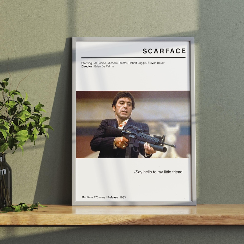 Scarface (1983) Modern Style Movie Poster | Classic Movie Art Print ...