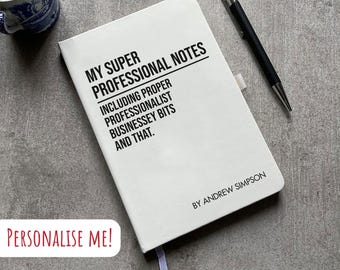 Funny Personalised Business Owner Notepad | Joke Journal & Notebook Gift for Boss | Birthday Gift for Colleague. Gift Box Available