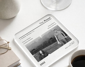 Sous-verre de film The Room Movie et cadeau pour papa | Idée de film d'anniversaire | Sous-verre de bureau et thé pour bureau | Films cultes et drôles