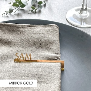 Personalised Napkin Gold Mirror Table Place Names | Wedding Placenames | Dinner Party Tags | Event names | Corporate Decor | Custom Tags