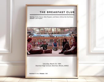 The Breakfast Club Inspired Movie Poster | 1980s Cult Film | Classic Movie | Movie Night, Cinema Room | Instant Download