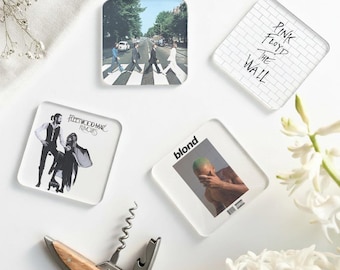 Choose Your Own Custom Album Art Coaster for Music Lover | Custom Printed Drinks Mat Album Cover | Personalised Music Gift