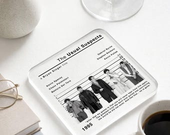 The Usual Suspects Movie Drinks Coaster | Birthday Film Gifts for Him | Home Theatre Decor and Stocking Filler | Famous Film Scenes