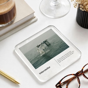 Interstellar Ceramic Movie Poster Beer and Wine Coaster | Birthday Gift For Him | Barware & Coffee Table Mat | Movie Theatre Art
