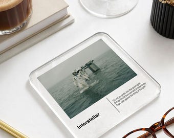 Interstellar Ceramic Movie Poster Beer and Wine Coaster | Birthday Gift For Him | Barware & Coffee Table Mat | Movie Theatre Art
