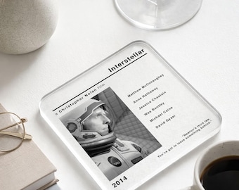 Interstellar Movie Coaster – Sci-Fi Film Gift for Him, Home Theatre and Coffee Table Decor. Perfect Birthday Gift for Movie Lovers & Fans!