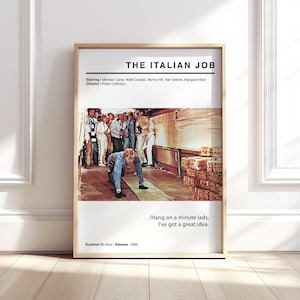 The Italian Job (1969) Movie Poster – Classic Cult Film Art Print, Home Theatre Wall Decor | Digital Download in Both UK and US Sizes