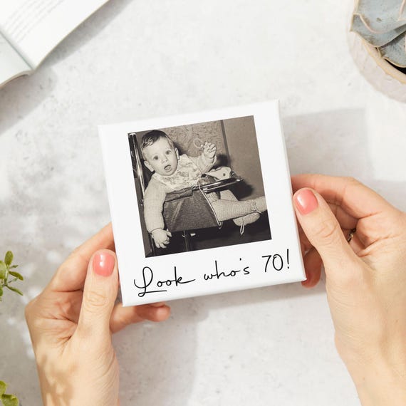 Custom Milestone Cute and Funny Birthday Photo Drinks Coaster | Personalised Beer, Coffee and Wine Mat