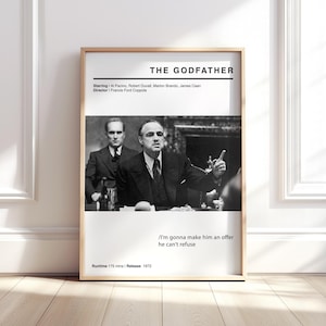 Der Pate Modern Style Movie Art Poster | Film Wall Art Decor | Mafia Poster & Geschenk für Männerhöhle | Digitaler Download in UK und US Größe