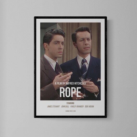 Rope Inspired Modern Movie Poster Film Art Wall Art Framed