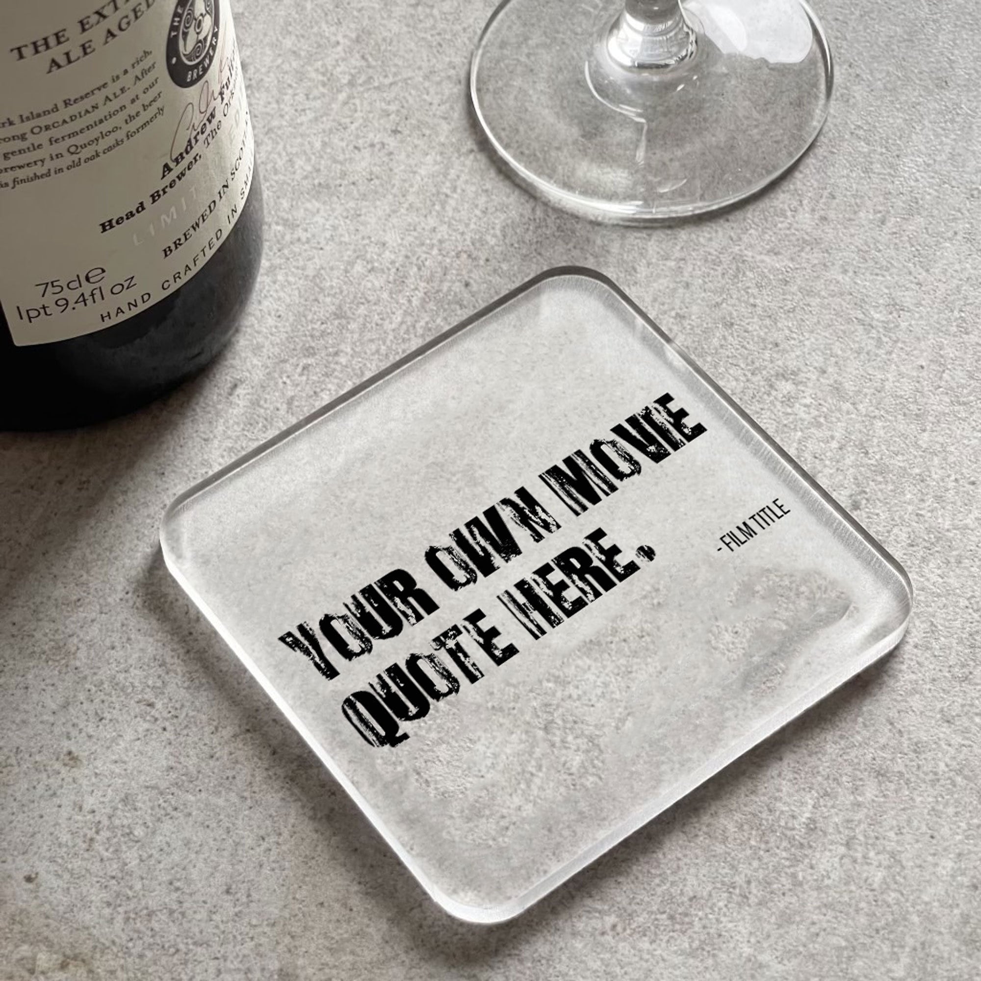 Your Own Movie Quote Film Coaster | Drinks Coasters | Gift for Movie Lovers | Birthday Gifts | Home Theatre | Cinema Room | Beer Coasters