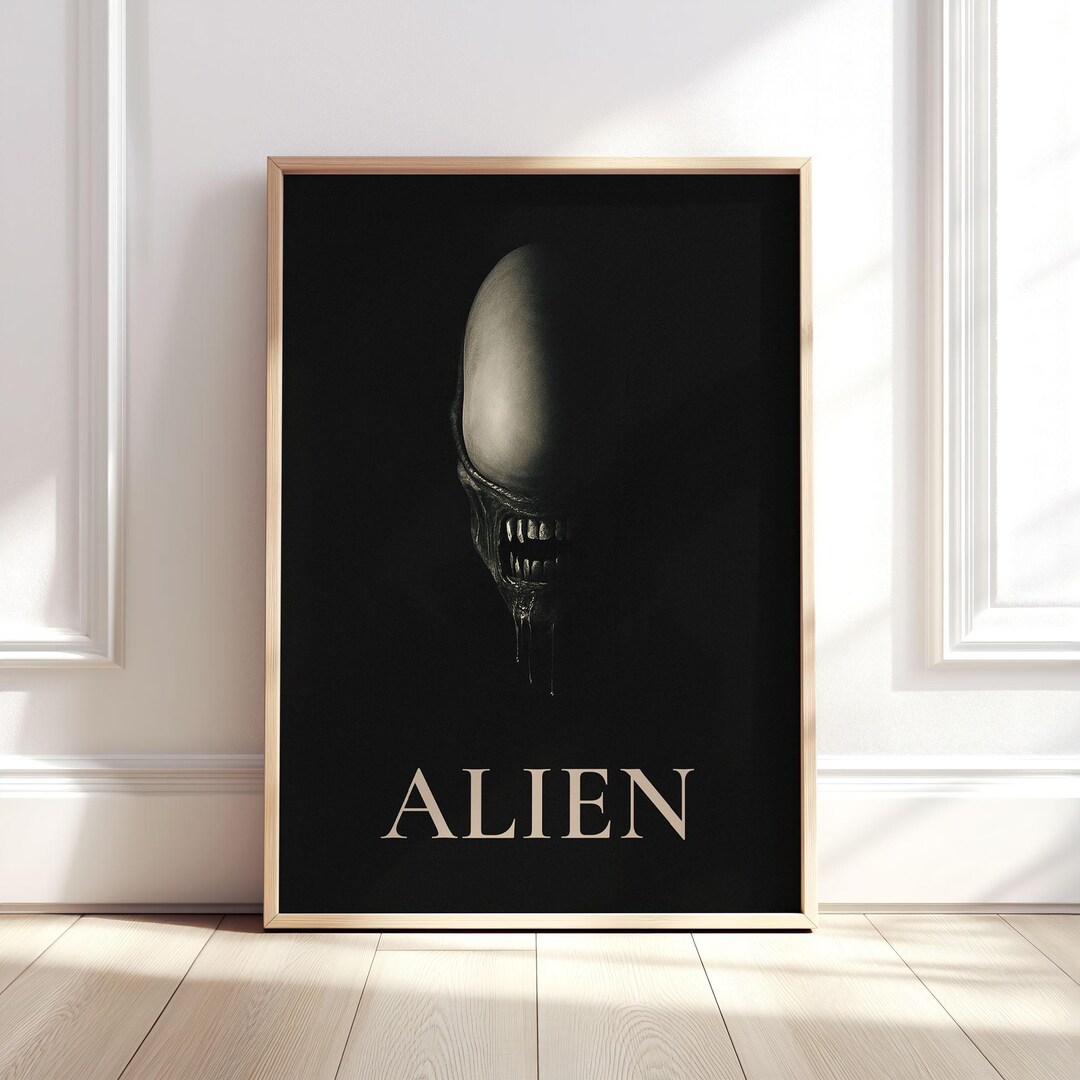 Alien Xenomorph Minimalist Style Movie Wall Art Poster, Unique Home ...