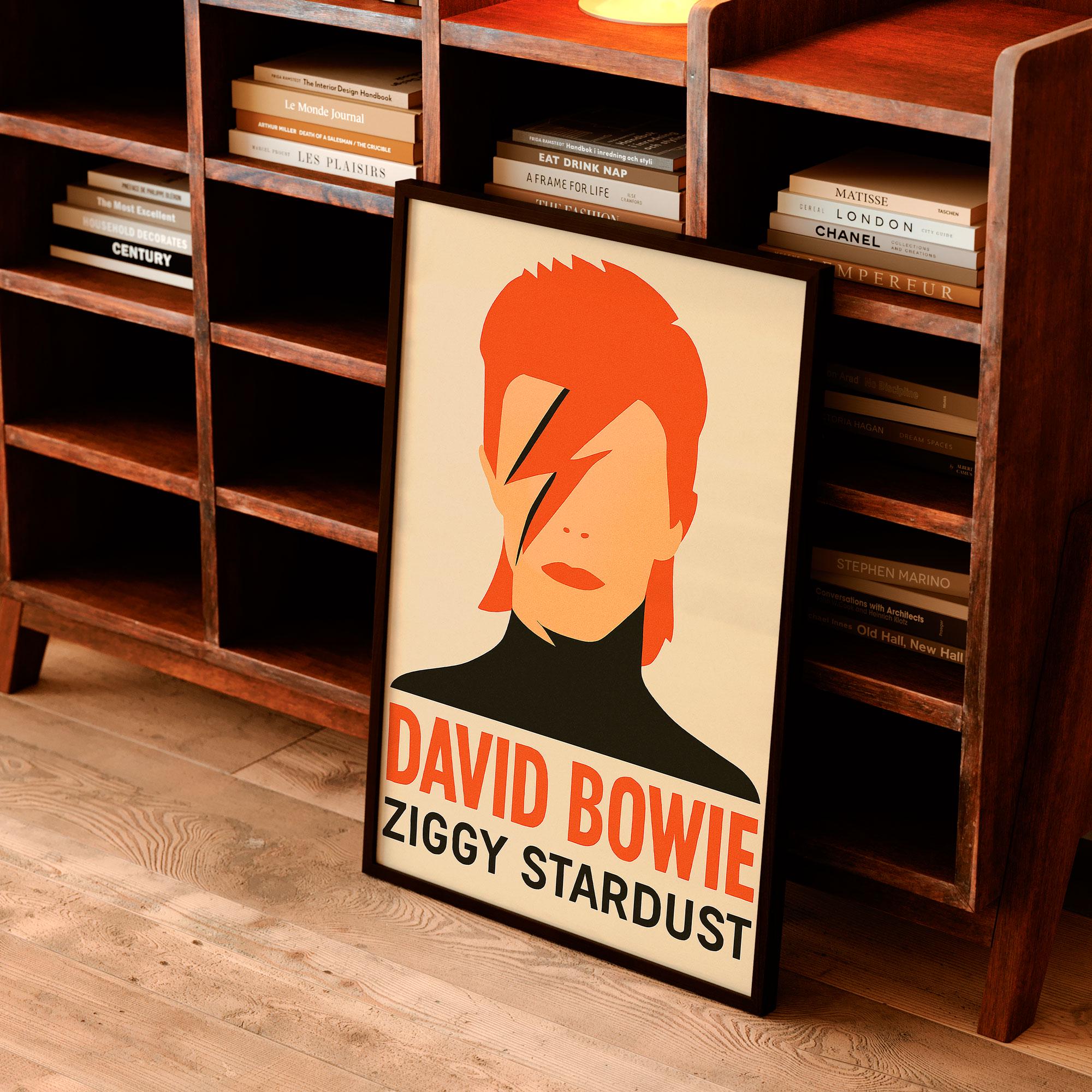 David Bowie Ziggy Stardust Vintage Style Poster Print in a Mid