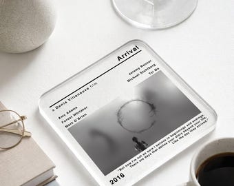 Arrival Movie Poster Drinks Coaster, Beer Mat Gift, Film Lover Gift, Coffee Table Decor & Home Bar Accessory