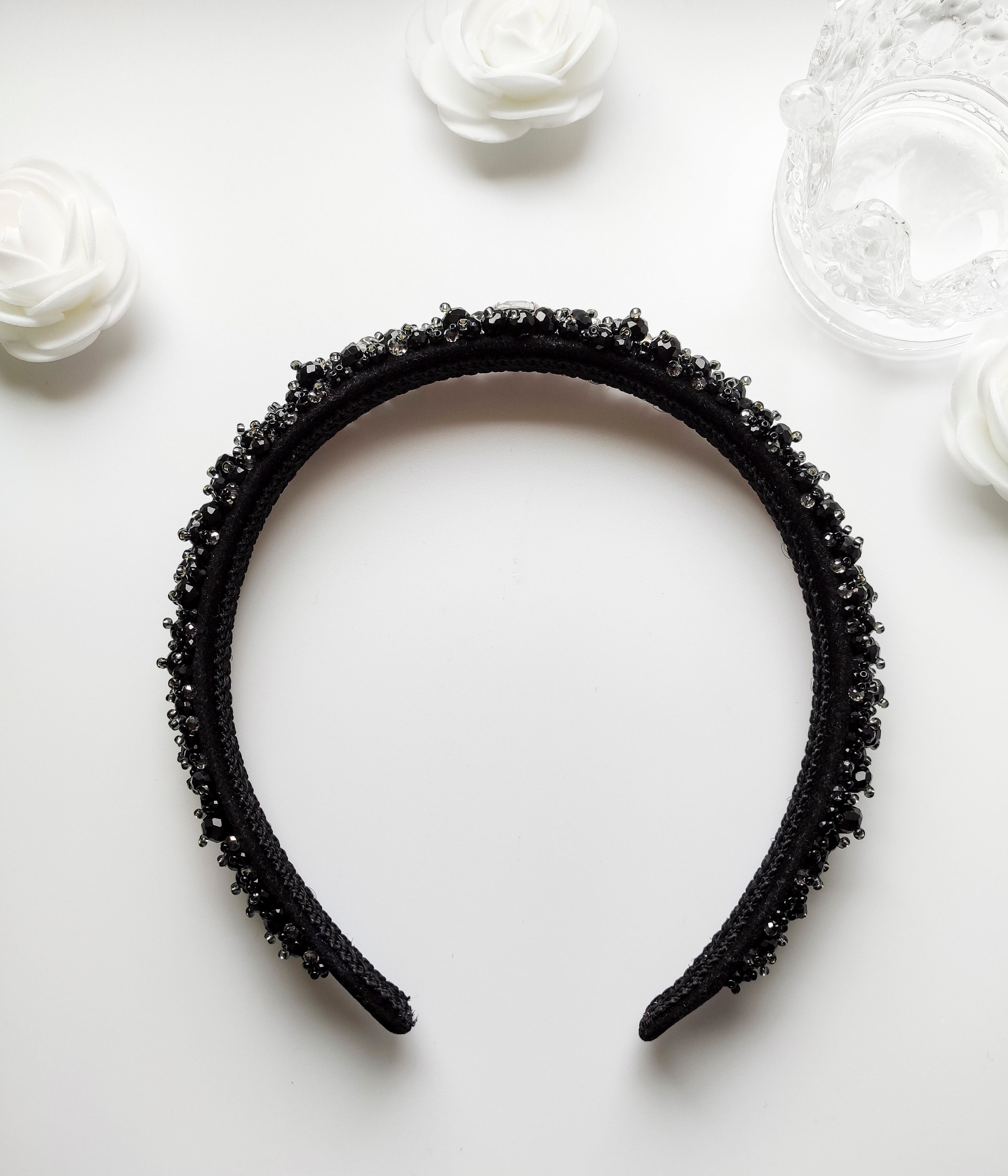 Beaded headband Rhinestones headband Jewelled headband Etsy