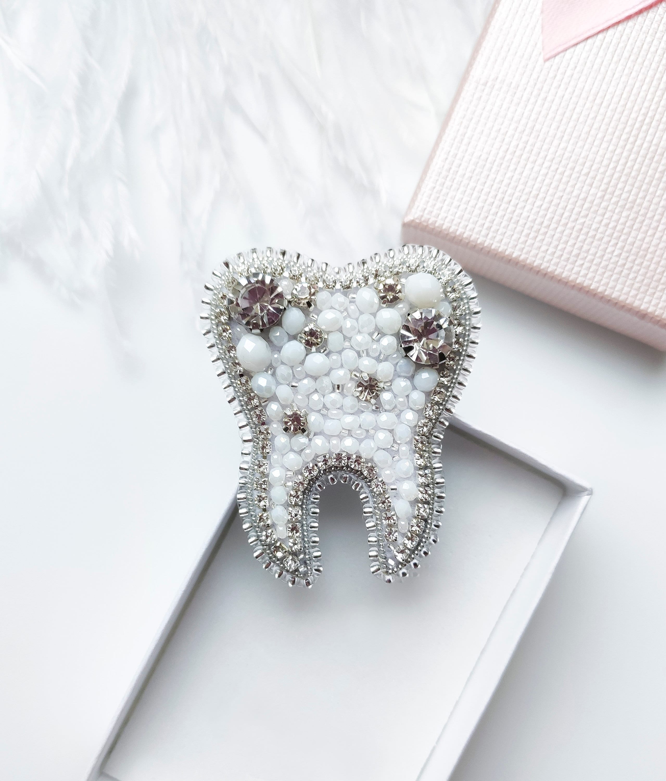 Tooth brooch Dentist brooch Dentist gifts for women Beaded Etsy