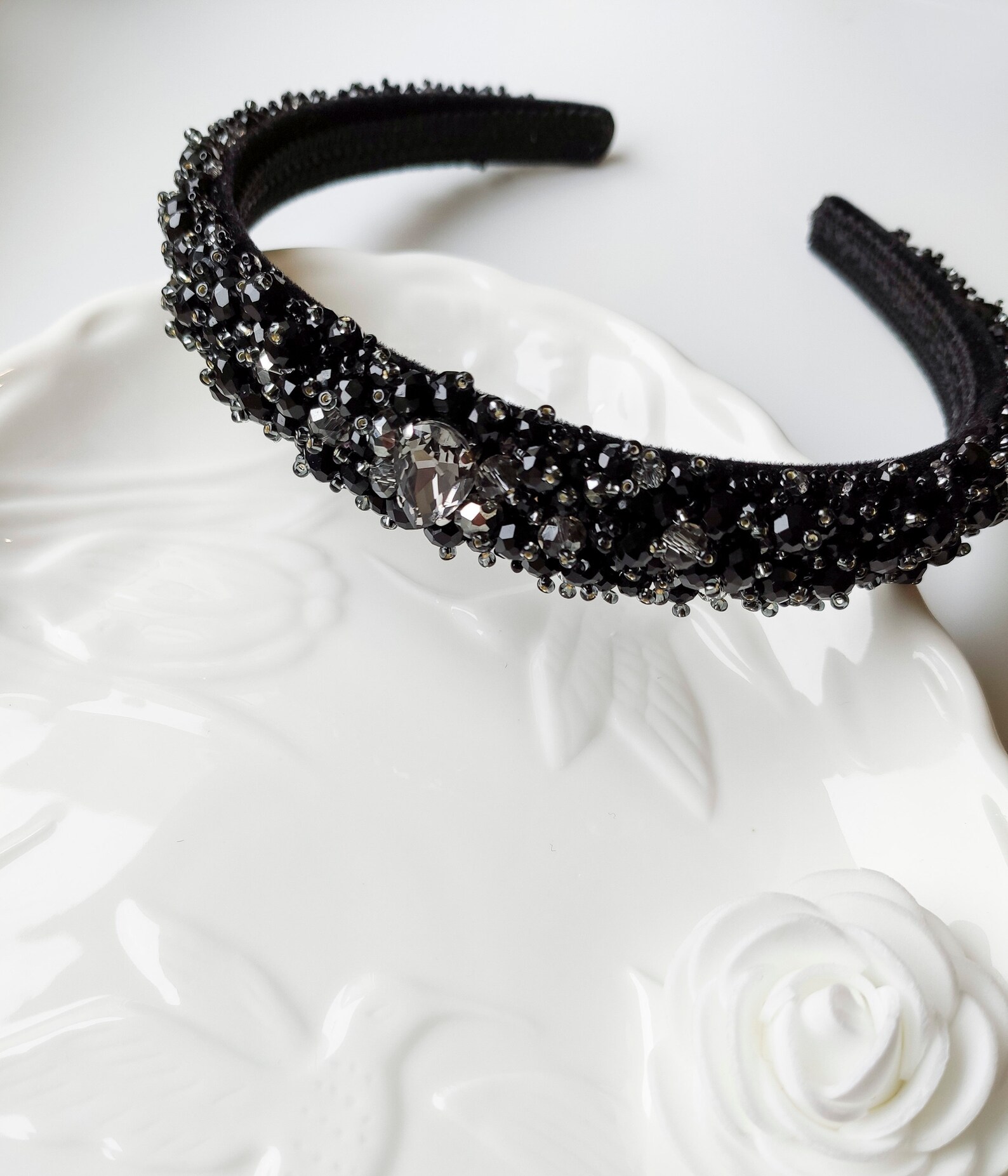 Beaded headband Rhinestones headband Jewelled headband Etsy