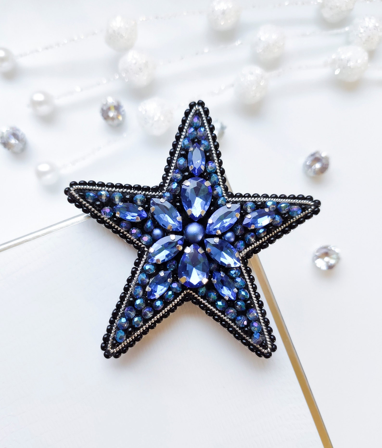 Beaded brooch Handmade brooch Etsy