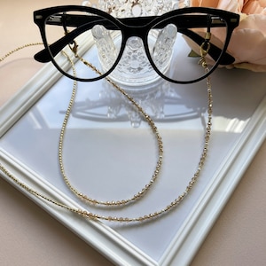 Beaded Eyeglass Chain: Japanese Beads & Mother-of-Pearl