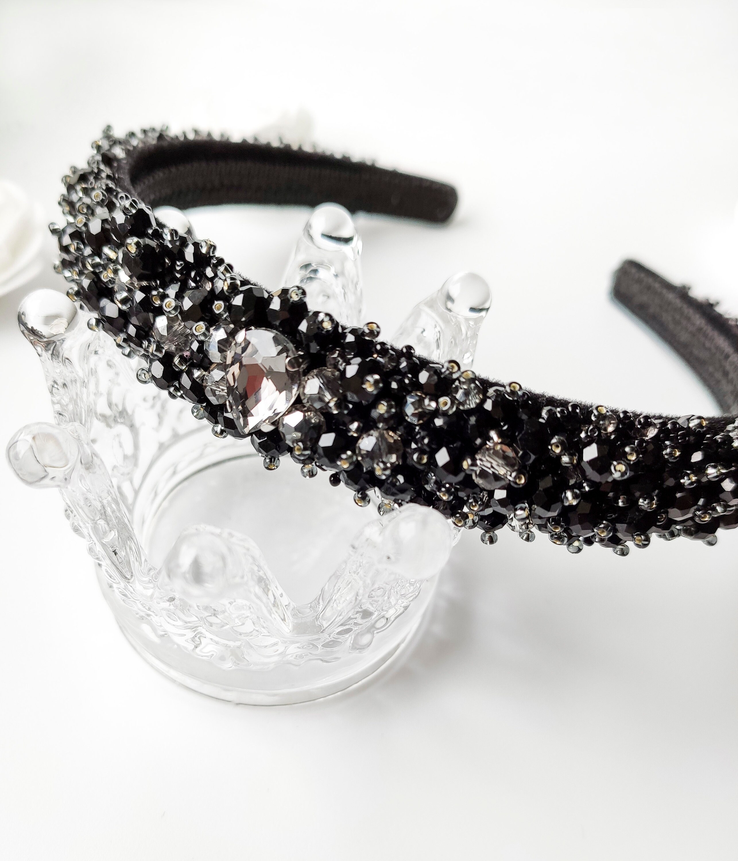 Beaded headband Rhinestones headband Jewelled headband Etsy