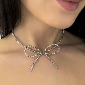 Bow necklace, Ribbon necklace