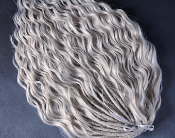 Platinum Blonde Wavy Crochet Dreadlocks: Curly Brushable Synthetic Dread Extensions