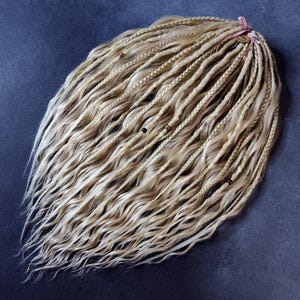 Blonde Wavy Synthetic Dreads: Boho Crochet DE Dreadlocks with braids