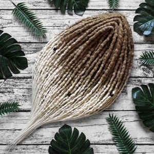 Blonde Boho Synthetic Crochet Dreads: Beige Textured Double Ended Dreadlock Extensions