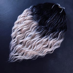 Ombre Black to Platinum Blonde Wavy Dreadlocks: Crochet Synthetic Dread Extensions