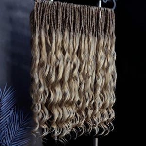 Medium blonde curly dreads natural blonde wavy synthetic dreads extensions natural color dreadlocks crochet dreads ombre double ended dreads