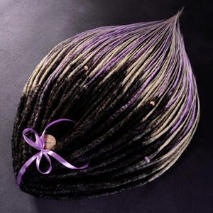 Black to blonde synthetic dreads extensions lilac double ended dreads light purple dreads crochet ombre dreads ready to ship fake dreadlocks