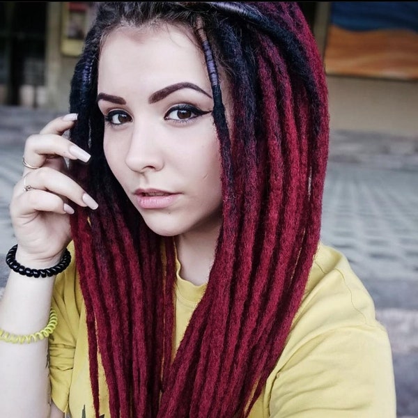 Red Hair Extensions Etsy