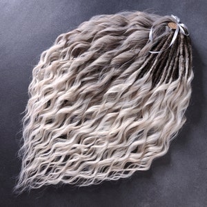 Blonde curly dreads wavy synthetic dreads extensions natural color dreadlocks white crochet dreads ombre double ended dreads